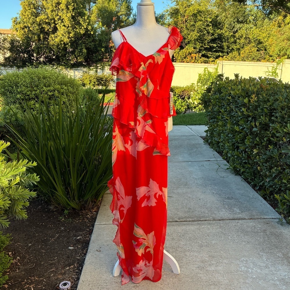 Future Collective Jenee Naylor for Target Floral Red Maxi Dress NWT XS